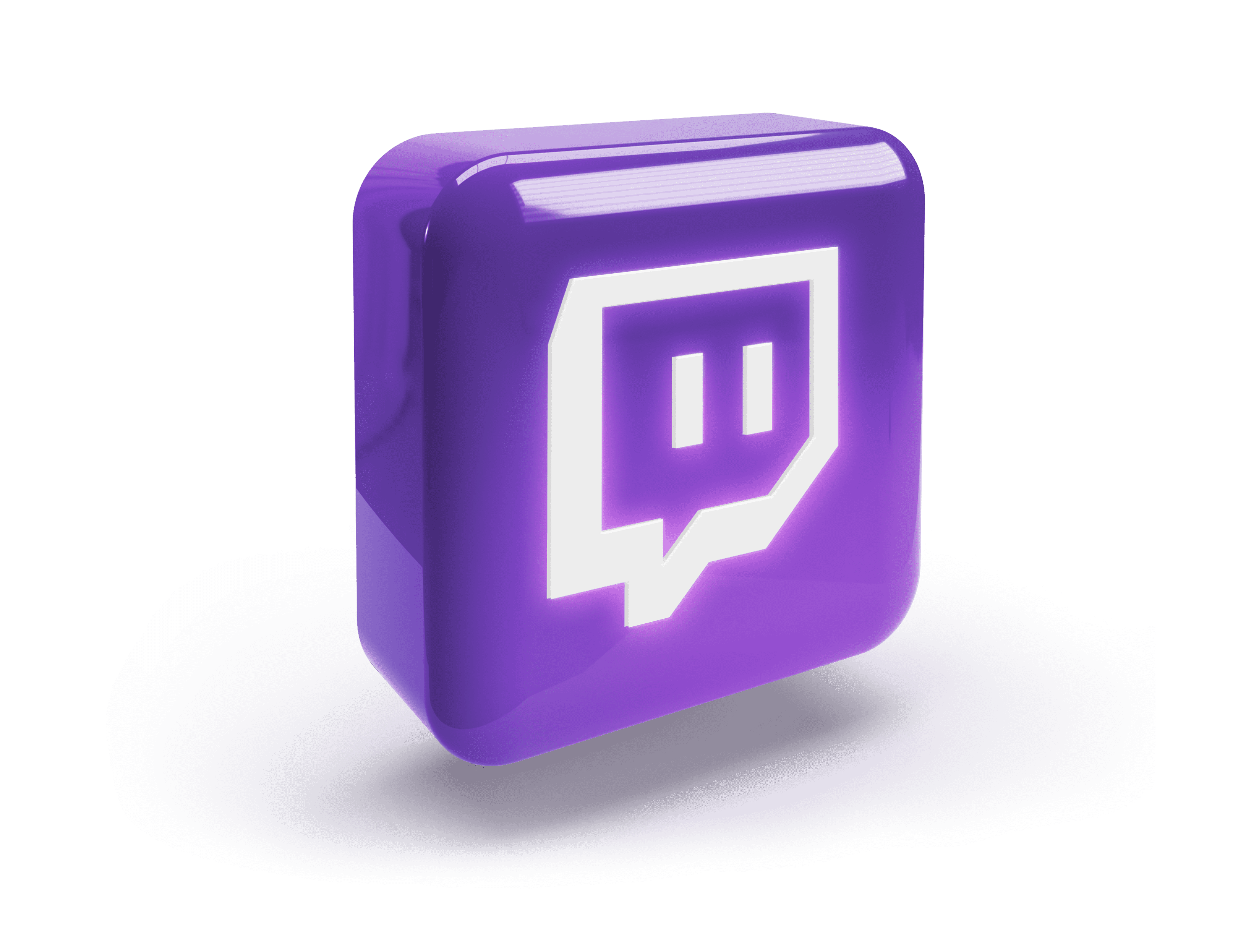 CONTENT CREATOR 1 3D rounded square with glossy Twitch logo